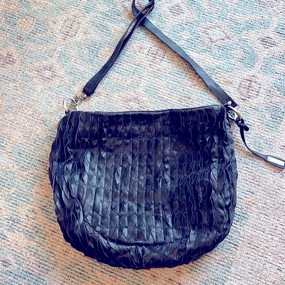 Abro dark navy large leather hobo bag XL